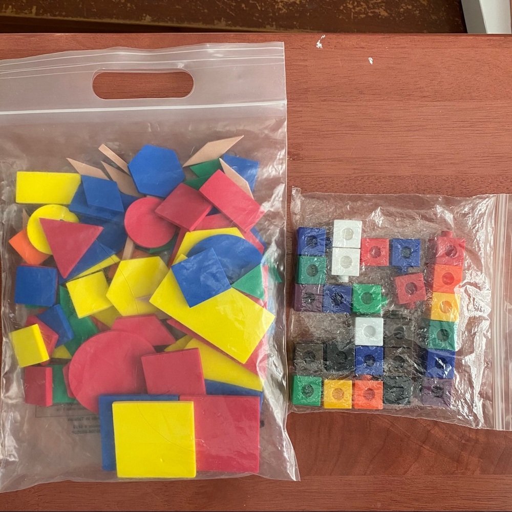 Foam Shapes and Connecting Cubes Learning Toys